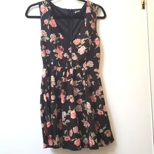 MISSGUIDED Floral Button Empire Waist‎ Tea Dress
